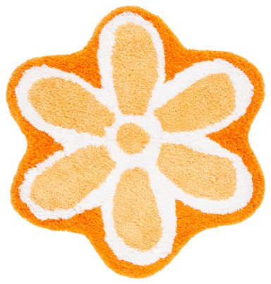 SAFAVIEH Novelty Taneka Floral Area Rug, Ivory/Orange, 4' x 4' Round