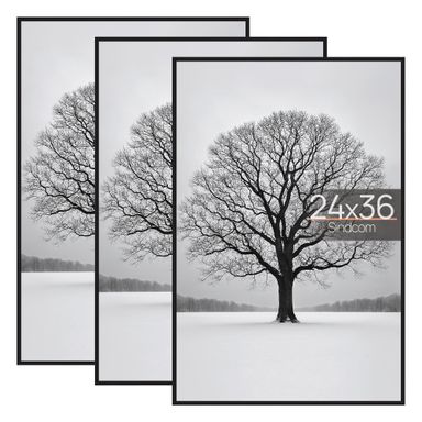 Sindcom 24x36 Picture Frames, Gallery Wall Poster Frames Set of 3, Black