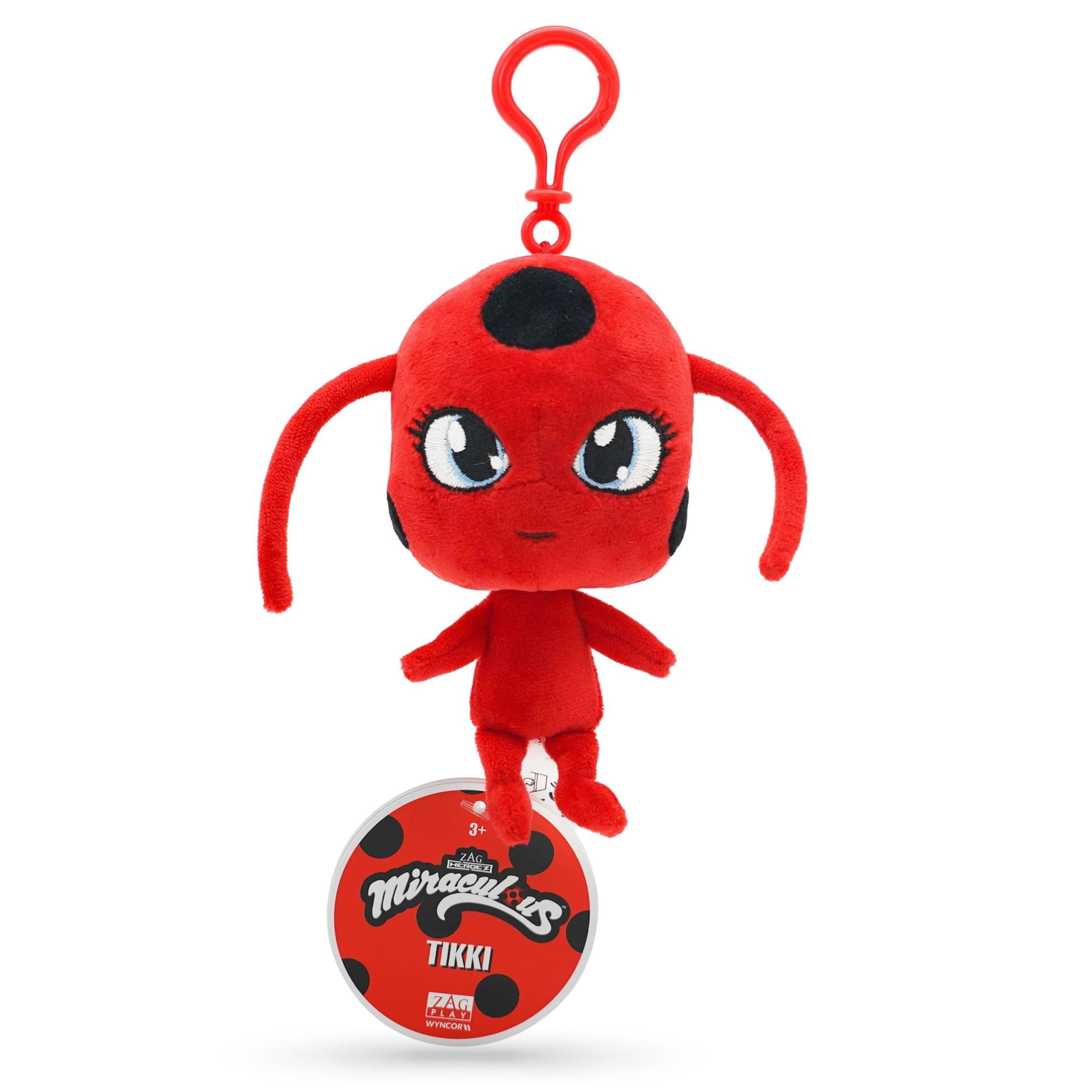 Miraculous Tikki Lifesize Ladybug Kwami Plush Clip-On Keychain, Red