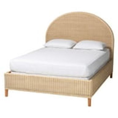 bali & pari Lanica Japandi Sun-Bleached Braided Rattan Queen Size Bed - Walmart.com