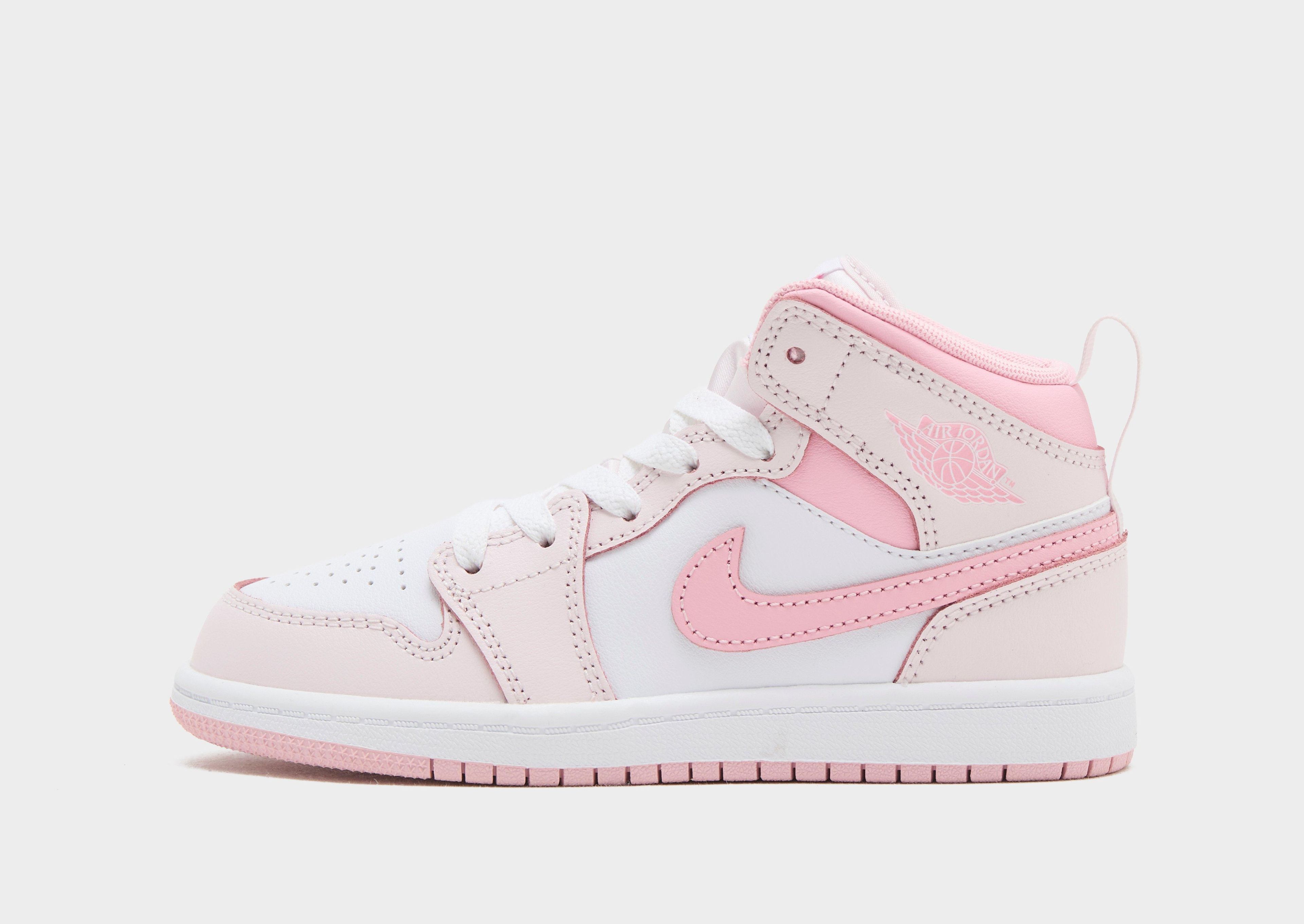 Pearl Pink Jordan Air 1 Mid Kids Sneakers - Supportive Trainers