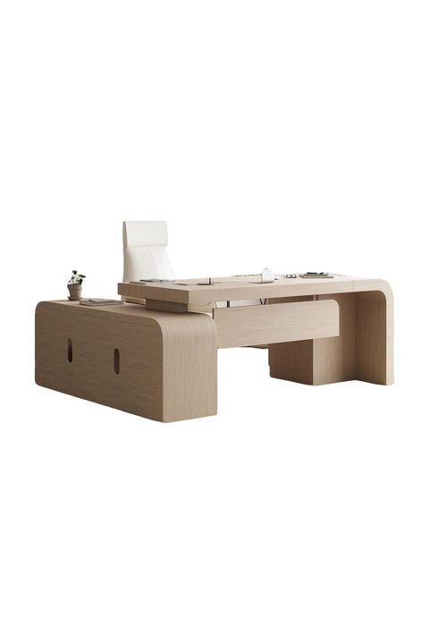 Chicent 71" L-Shaped Whitewash Executive Desk (with coupon)