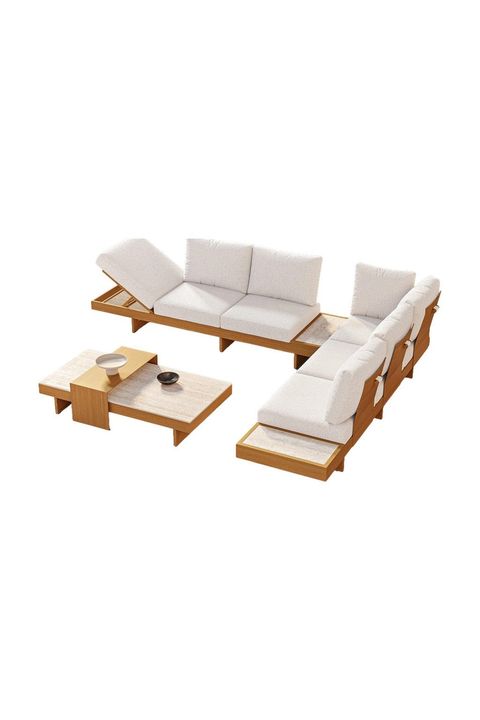 Tevara 4-Piece Outdoor Sintered Stone Modular Sofa Set (with coupon)