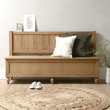 Elkstone Mellow Oak Monks Bench with Storage