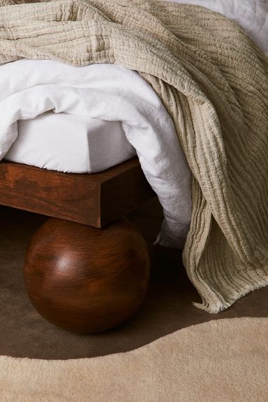 Cotton Linen-blend Throw
