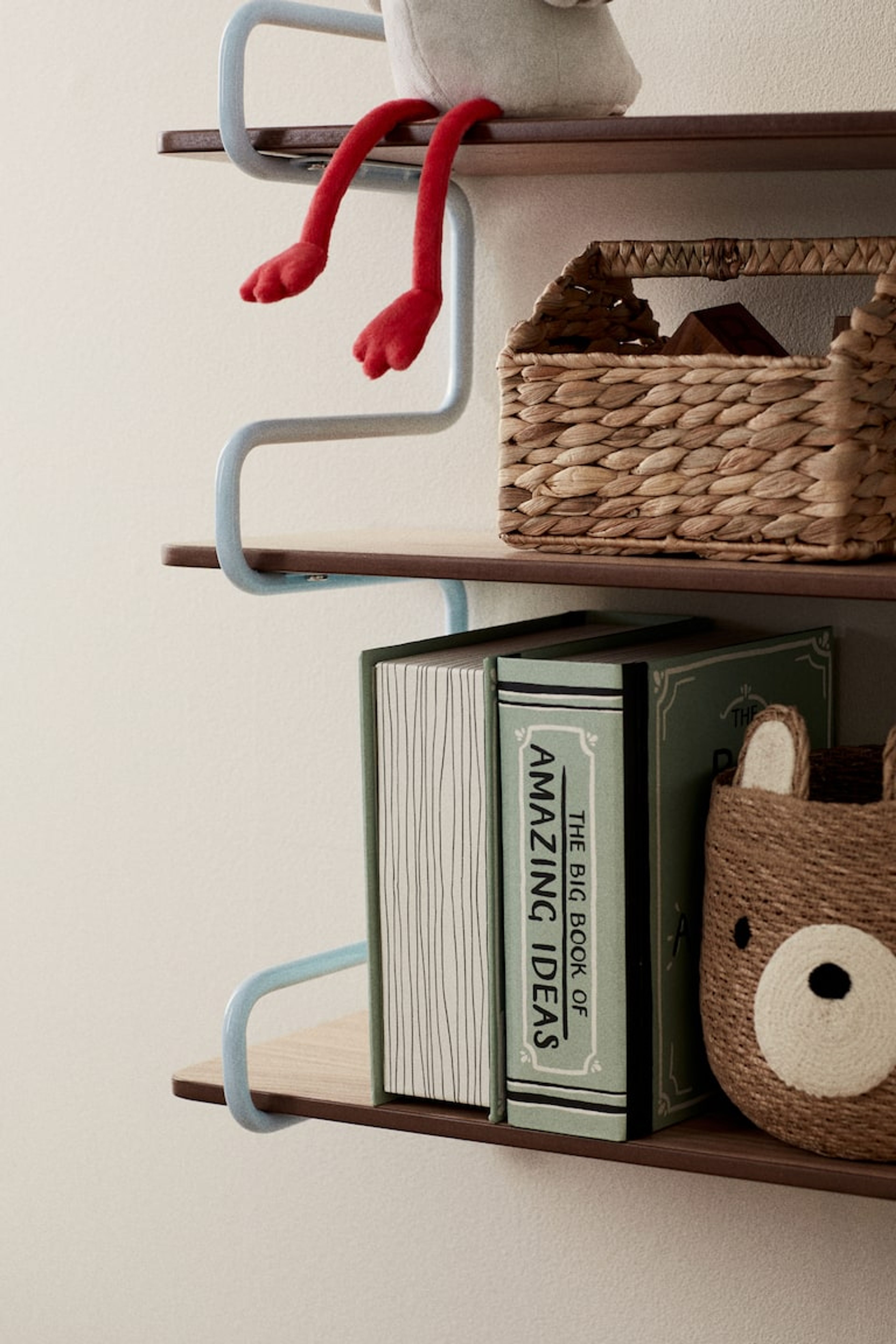 Kids' 3-Tier Metal & MDF Wall Shelf - Book & Toy Storage Organizer