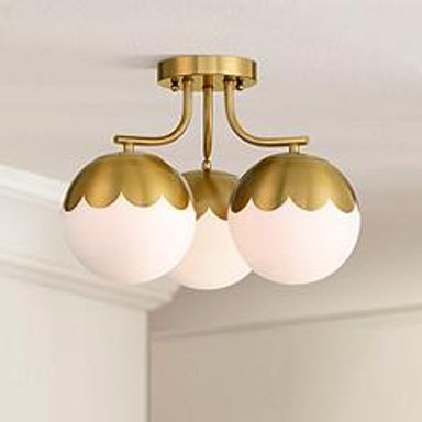360 Lighting Camila 16&quot; Wide Antique Brass 3-Light Ceiling Light | www.lampsplus.com