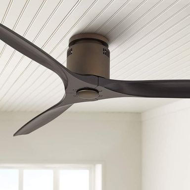 52" Casa Vieja Windspun Bronze Black DC Hugger Ceiling Fan with Remote - #93A86 | Lamps Plus