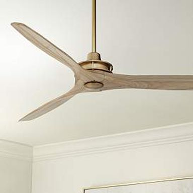 52" Casa Vieja Windspun Soft Brass Ceiling Fan with Remote - #6646C | Lamps Plus