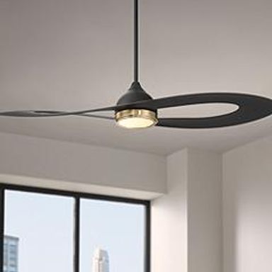 52&quot; Possini Euro Obi Matte Black CCT LED Damp Ceiling Fan with Remote | www.lampsplus.com