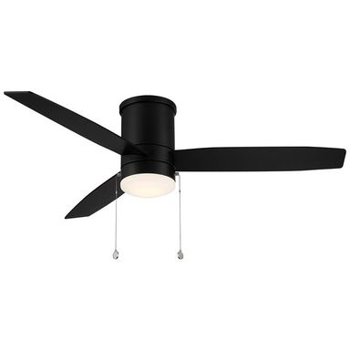 52" WAC Limited Atlantis Matte Black LED Hugger Pull Chain Ceiling Fan - #125X2 | Lamps Plus