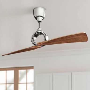 54&quot; Kichler Link Nickel Walnut 2-Blade Modern Indoor Fan with Remote