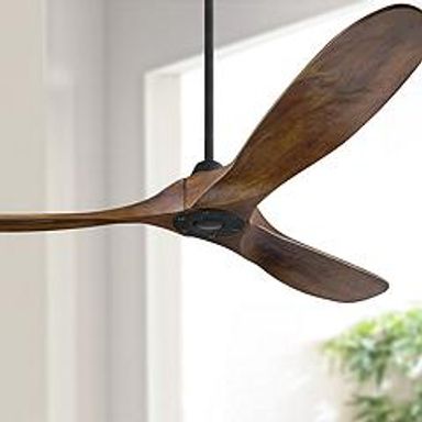 60&quot; Visual Comfort Maverick Walnut and Black Ceiling Fan with Remote | www.lampsplus.com
