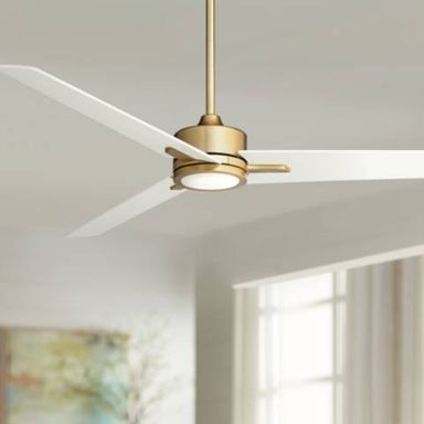 60&quot; Monte Largo Soft Brass LED Ceiling Fan with Remote Control
