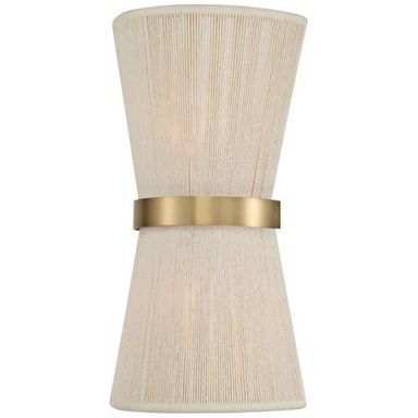 Capital Cecilia 16&quot; High Natural Rope and Brass 2-Light Wall Sconce