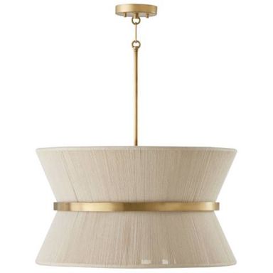Capital Lighting Cecilia 24.5&quot; 8-Light Brass and Rope Modern Pendant