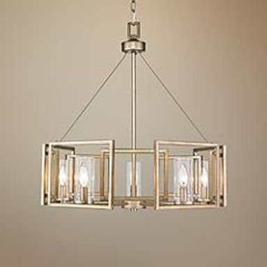 Golden Lighting Marco 24 1/2&quot; White Gold 5-Light Crystal Chandelier | www.lampsplus.com