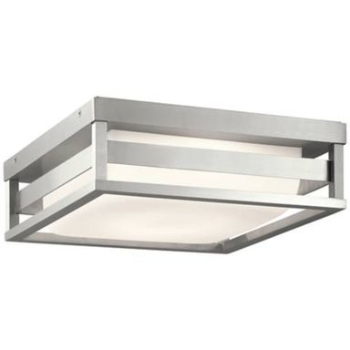 Kichler Ryler 12&quot; Wide Brushed Aluminum LED Outdoor Ceiling Light