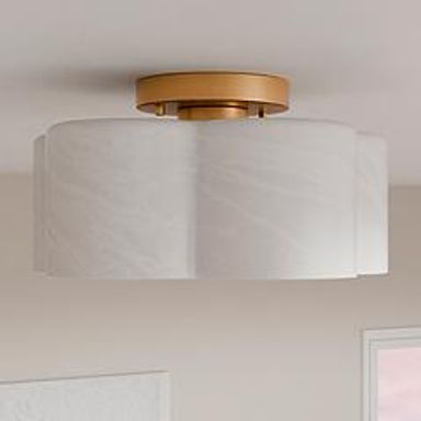 Lilly 1-Light Brushed Weathered Brass Semi-Flush Mount | www.lampsplus.com