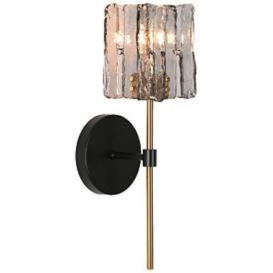 LNC Nalyri 6" Wide 1-Light Modern Black and Brass Wall Light - #794P8 | Lamps Plus