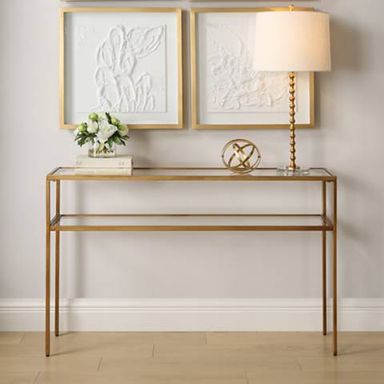 Noble Park Crowley 48&quot; Wide Warm Gold Console Table