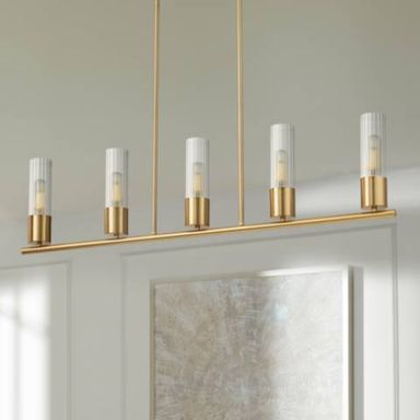 Possini Euro Camila 39 1/2&quot; Wide Warm Brass 5-Light Island Chandelier