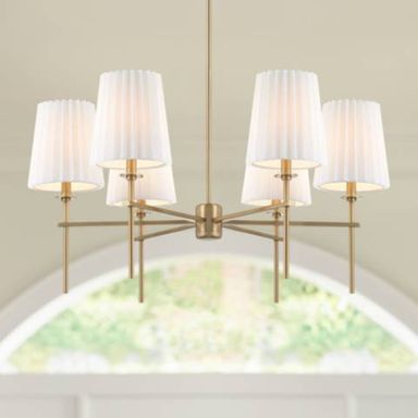 Possini Euro Frazer 32 1/2&quot; Wide Warm Brass 6-Light Chandelier