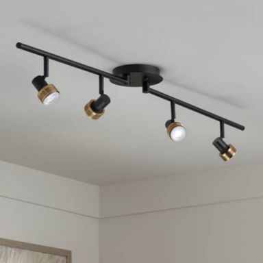 ProTrack 43 1/2&quot; Wide 4-Light Black and Gold LED Track Fixture