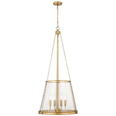 Z-Lite Prescott 18&quot; Wide Rubbed Brass Metal 4-Light Cone Pendant