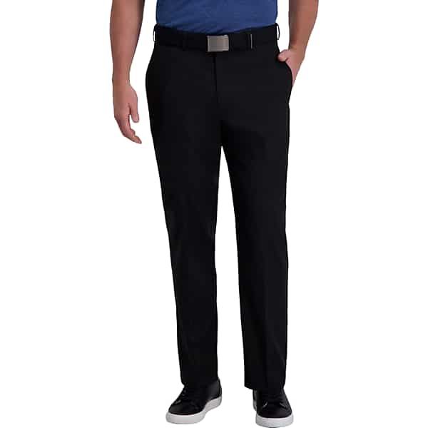 Haggar Men's Cool Right® Performance Flex Classic Fit Flat Front Pant Black Solid - Size: 40W x 32L
