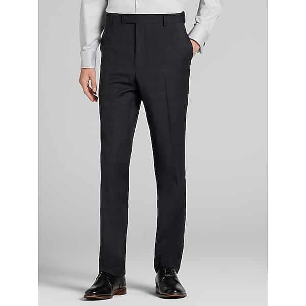 Awearness Kenneth Cole CHILLFLEX Modern Fit Plaid Men's Suit Pants Graphite Plaid - Size: 29W x 30L