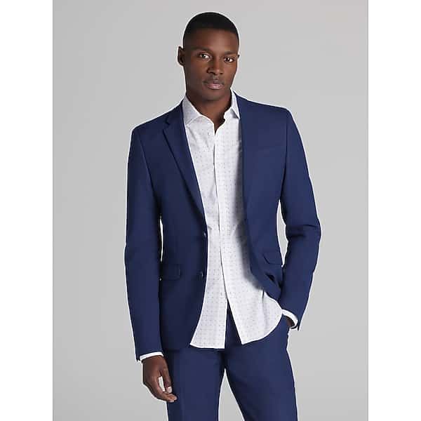 Egara Skinny Fit Men's Suit Jacket Blue/Postman - Size: 46 Short