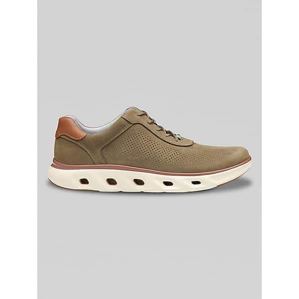 Johnston & Murphy Men's Reactivate U-Throat Nubuck Leather Lace-Up Sneakers Taupe - Size: 12 D-Width