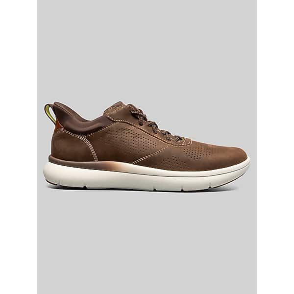 Florsheim Men's Fleet Perforated Toe Elastic Lace Sneaker Brown Chocolate - Size: 8 WIDE