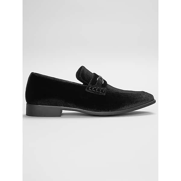 Pronto Uomo Men's Velvet Bit Slip On Shoe Black - Size: 9.5 D-Width - Only Available at Men's Wearhouse
