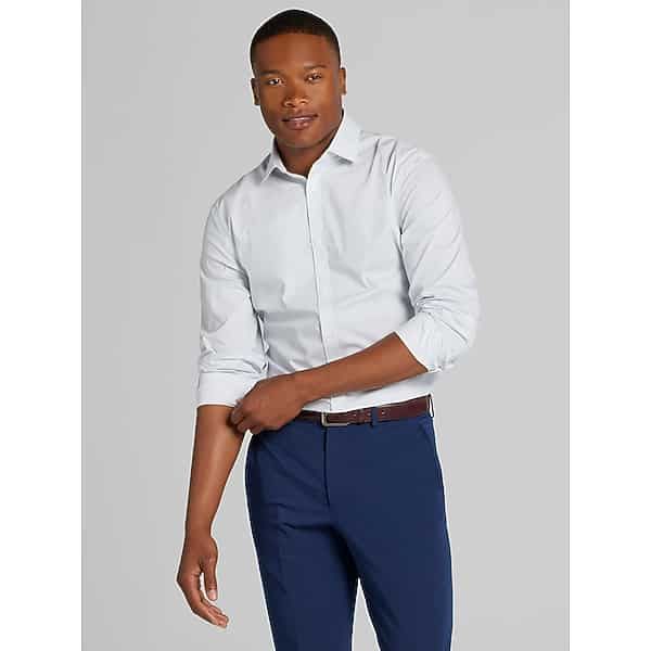 Egara Men's Skinny Fit Floral Dress Shirt Blush - Size: 14 1/2 34/35