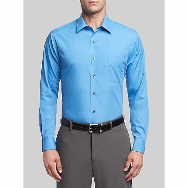 Van Heusen Men's Athletic Fit Solid Poplin Dress Shirt French Blue - Size: 17 36/37