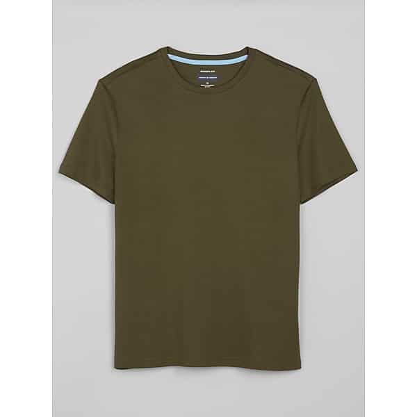Joseph Abboud Big & Tall Men's Modern Fit Ultra-Soft Cotton Crewneck Tee Olive - Size: 1X