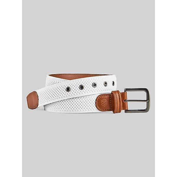Johnston & Murphy Men's Amherst Engineered Knit Belt Cream - Size: 34 Waist