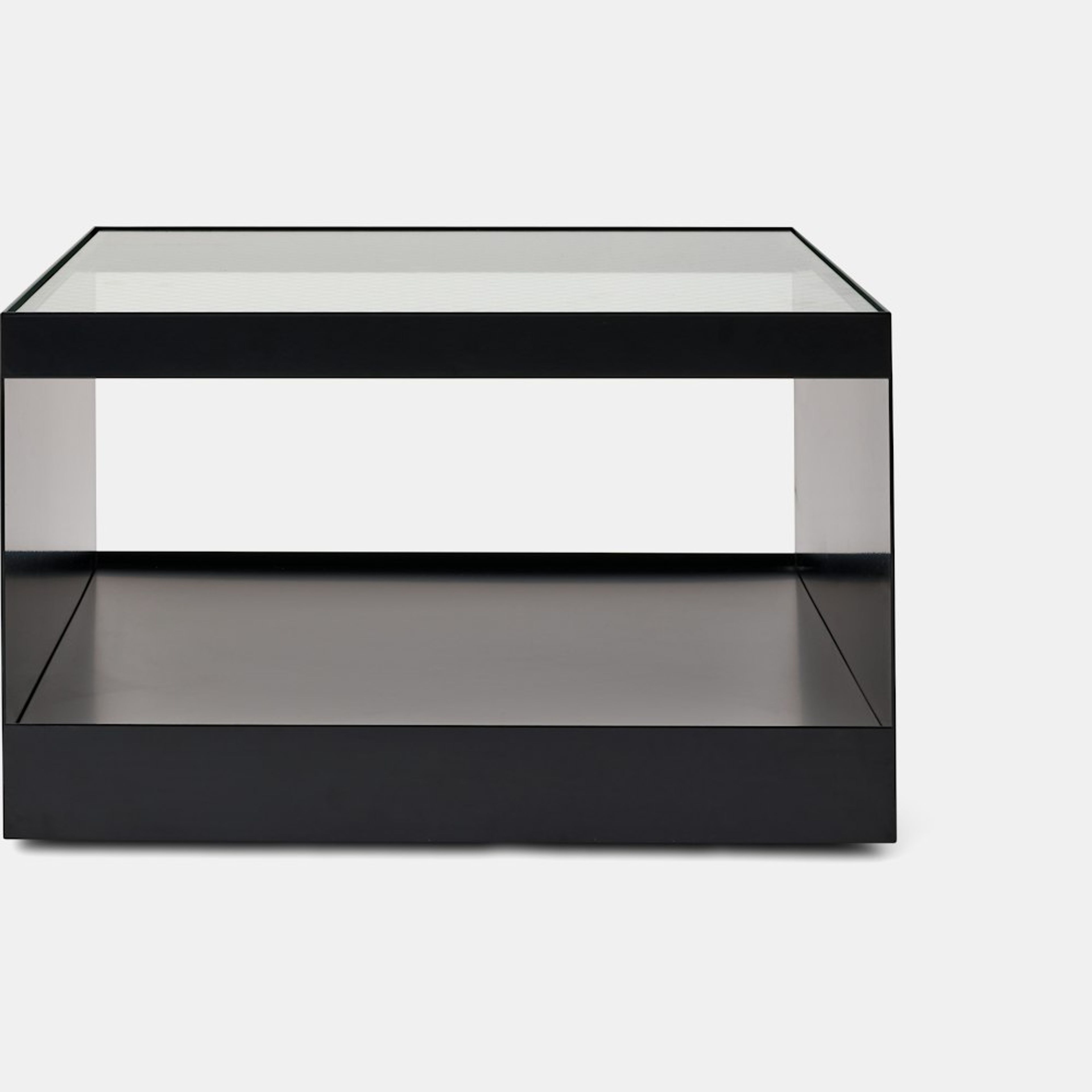 D'Urso Modern Coffee Table - Black Frame & Wired Glass | DWR