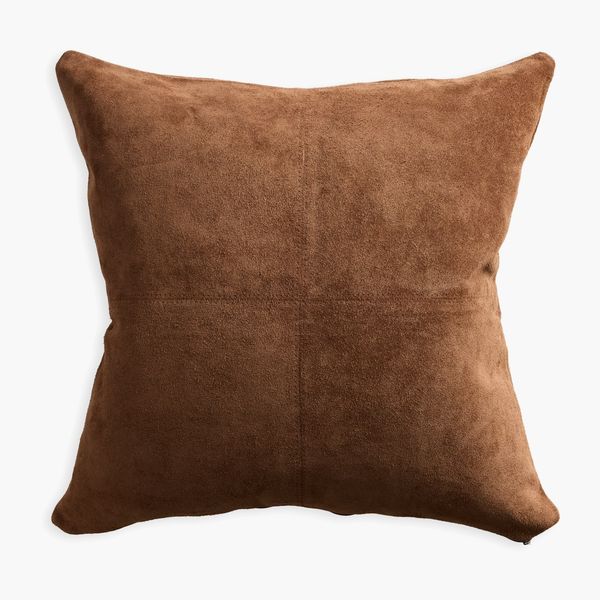 Suede Double-Sided Pillow, Brown, 18" x 18" at Design Within Reach