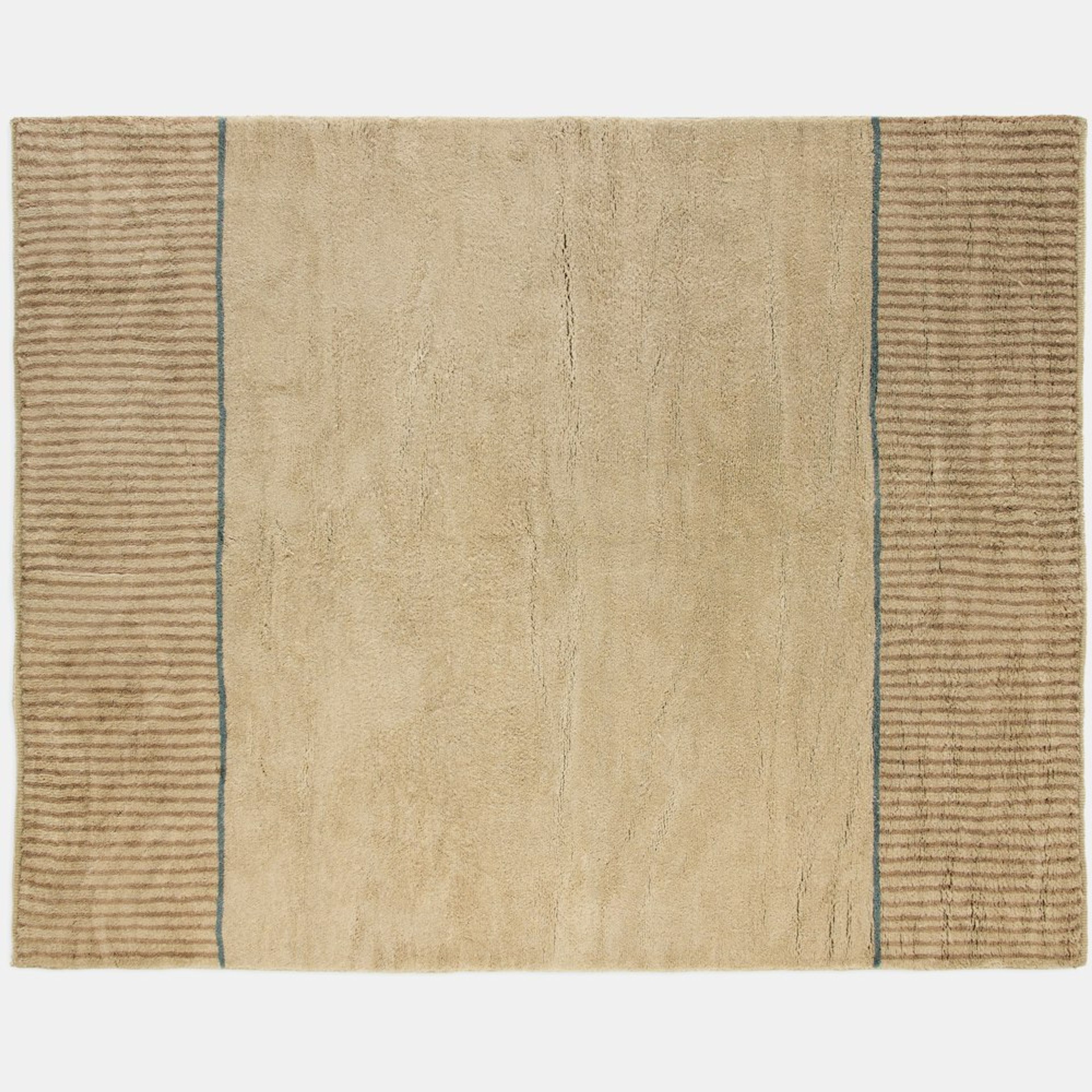 Borderline Wool Moroccan Rug, Taupe | Design Within Reach