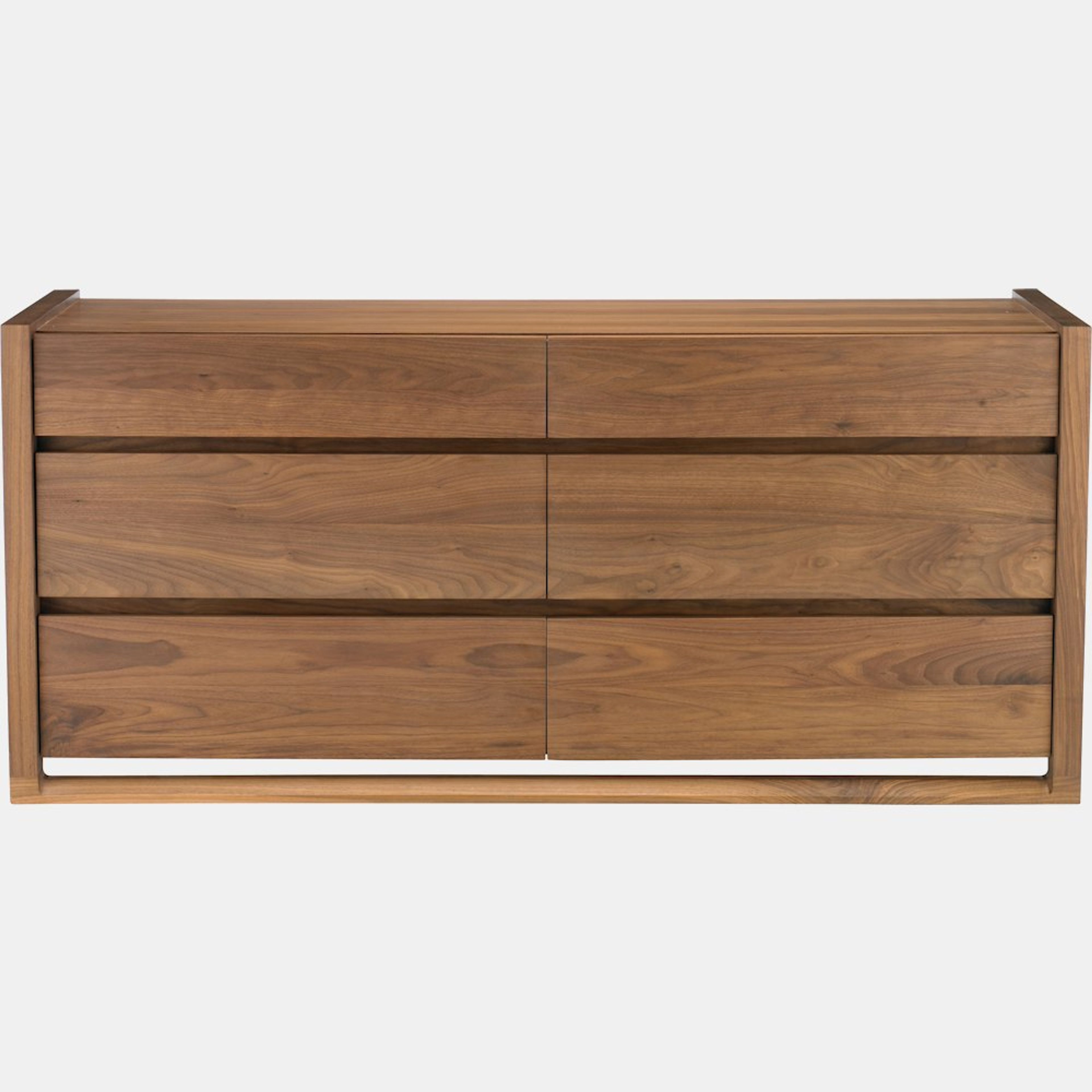Matera Six-Drawer Dresser in Walnut | Modern Bedroom Storage