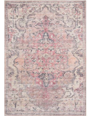 Beige pink 7' 10 x 11' Washable Nostalgia Rug | Rugs.com