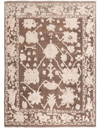 Dark Brown 9' 1 x 12' 7 Hand Knotted Oushak Wool Rug | Rugs.com