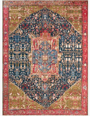 Multicolor 9' x 12' Washable Traditional Indoor / Outdoor Rug | Rugs.com
