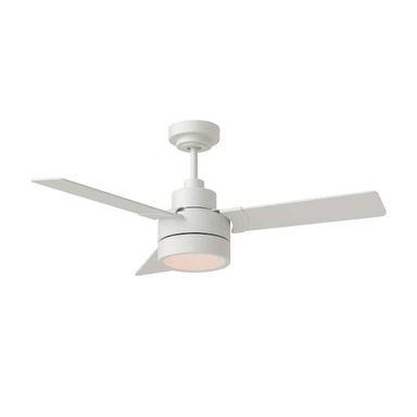 Generation Lighting Jovie 44 in. Modern Indoor/Outdoor Matte White Ceiling Fan with White Blades and Integrated LED Light Kit 3JVR44RZWD