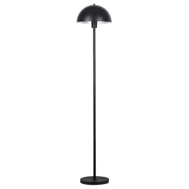 Kenroy Home 56 in. Black Modern 1-Light Standard Floor Lamp for Living Room with Dome Metal Shade 24254-004