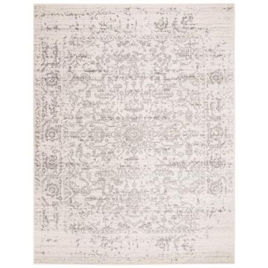 SAFAVIEH Madison Silver/Ivory 10 ft. x 14 ft. Geometric Border Floral Medallion Area Rug MAD603G-10 - The Home Depot