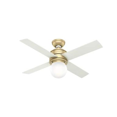 Hunter Hepburn 44 in. LED Indoor Modern Brass Ceiling Fan with Light and Wall Control 52313